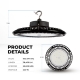 240W Black UFO LED High Bay Light - 38400 Lumens - 1000W Metal Halide Equivalent